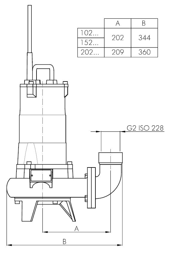 Погружной фекальный насос Hydropompe F 202T/G и поплавковым выключателем: Переносная установка