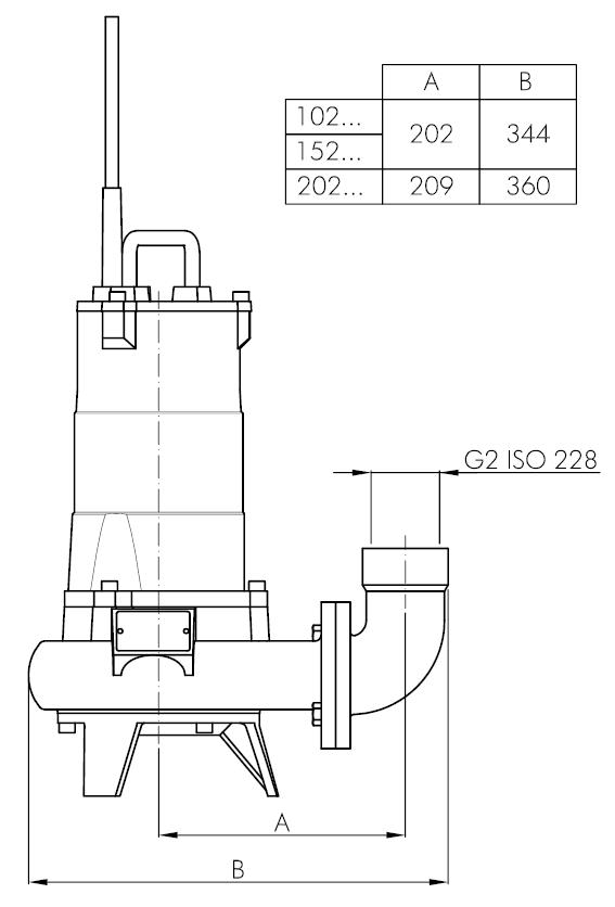 Погружной фекальный насос Hydropompe F 202MV/G и поплавковым выключателем: Переносная установка