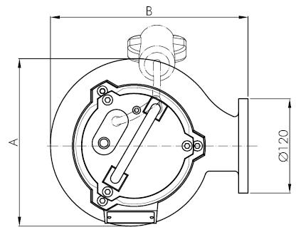 Погружной фекальный насос Hydropompe F 104M/G и поплавковым выключателем: Схема с размерами 2