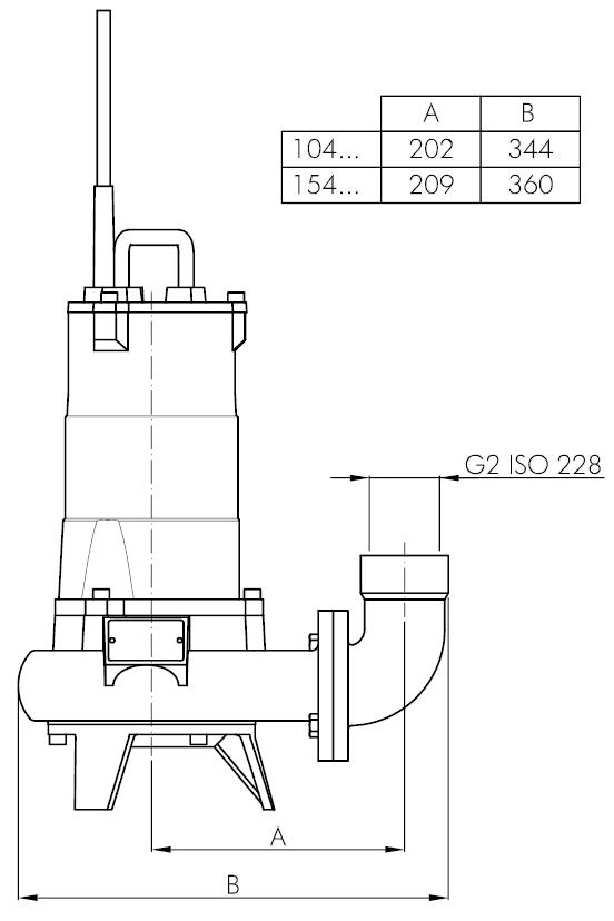 Погружной фекальный насос Hydropompe F 104M/G и поплавковым выключателем: Переносная установка