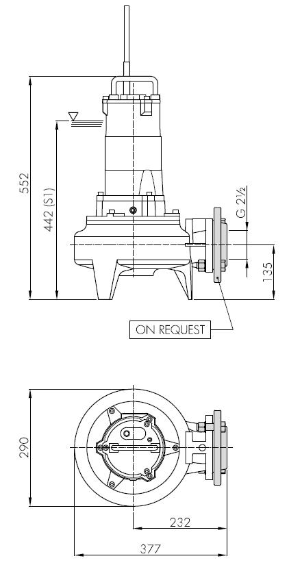 Погружной фекальный насос Hydropompe F 204/11M/G: Переносная установка