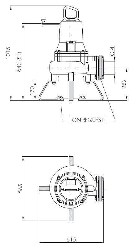 Погружной фекальный насос Hydropompe F 504/422: Переносная установка