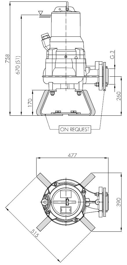 Погружной фекальный насос Hydropompe FV 834/31: Переносная установка