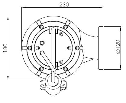 Погружной фекальный насос Hydropompe F 92.12XTV/G с поплавковым выключателем: Схема с размерами 2
