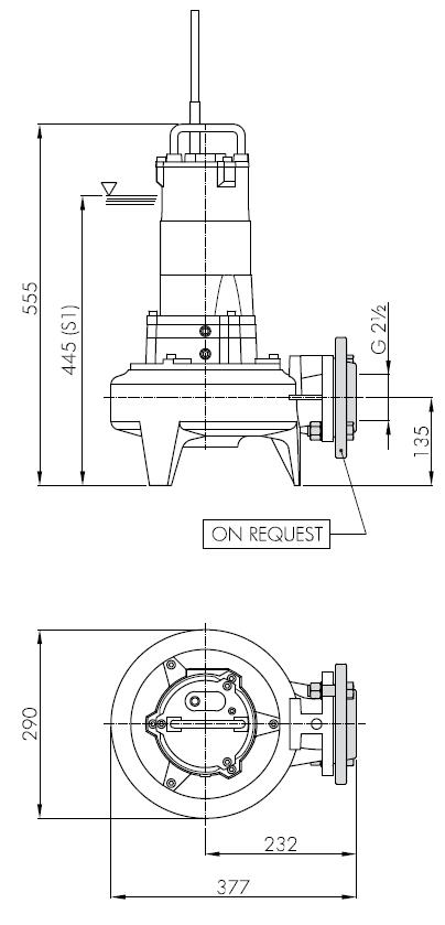 Погружной фекальный насос Hydropompe F N302T: Переносная установка