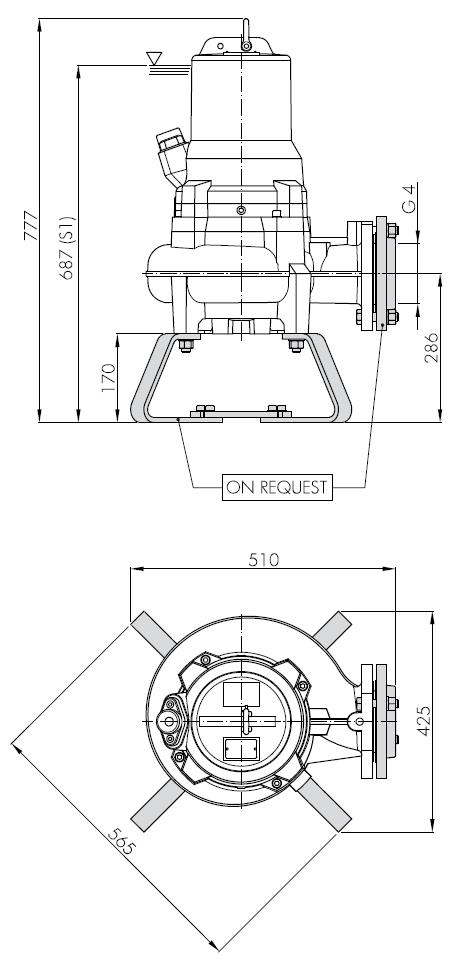 Погружной фекальный насос Hydropompe FM 1034/31: Переносная установка